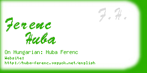 ferenc huba business card